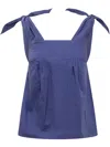 See By Chloé Blue Bow Tank Top In Blue
