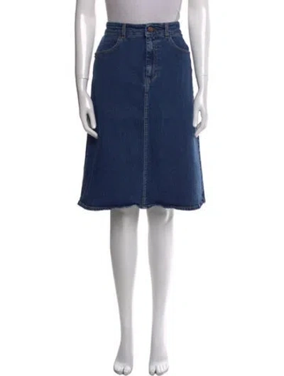 Pre-owned See By Chloé Braided Accents Knee-length Skirt In Blue