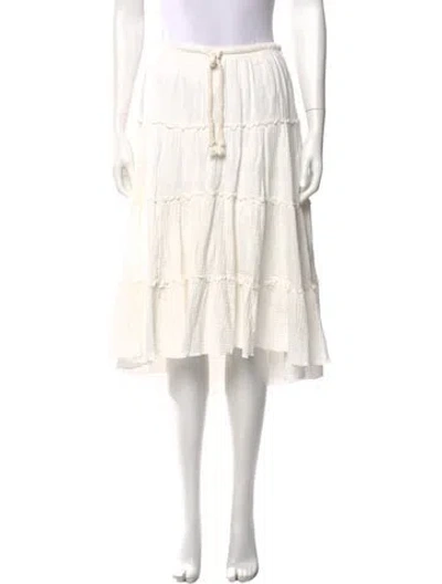 Pre-owned See By Chloé Braided Accents Knee-length Skirt In White