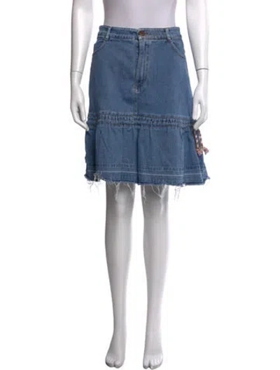 Pre-owned See By Chloé Braided Accents Mini Skirt In Blue