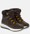 See By Chloé Brett Shearling-trimmed Suede Hiking Boots In Brown