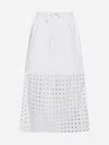 SEE BY CHLOÉ BRODERIE ANGLAISE COTTON MIDI SKIRT
