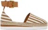 SEE BY CHLOÉ BROWN & OFF-WHITE GLYN FLAT ESPADRILLES