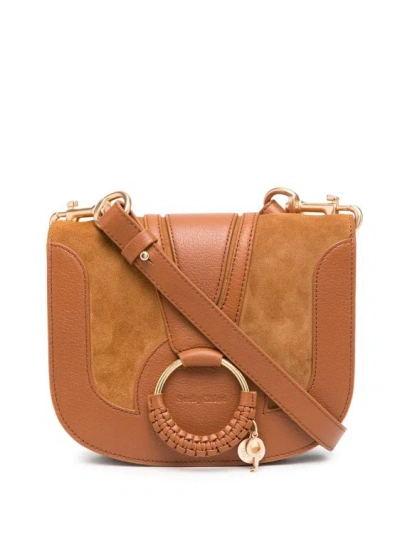 See By Chloé Brown Cotton/leather Hana Crossbody Bag In Orange