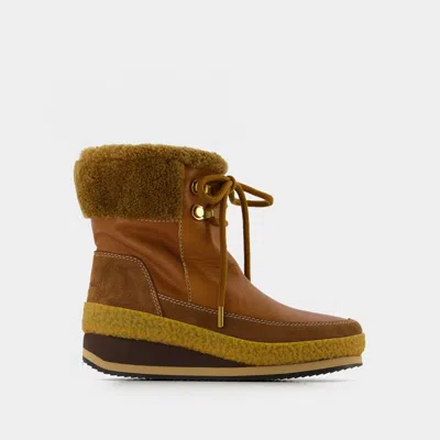 See By Chloé Stiefeletten Aus Braunem Leder In Brown