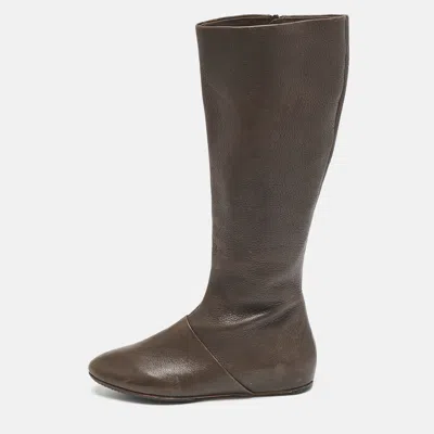 Pre-owned See By Chloé Brown Leather Mid Calf Zipped Boots Size 37