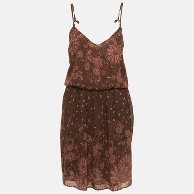 Pre-owned See By Chloé Brown Paisley Print Chiffon Short Dress L