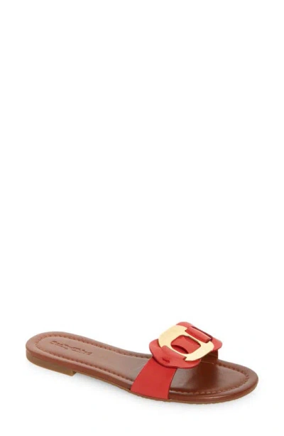 See By Chloé Buckle Slide Sandal In 343 Fuoco