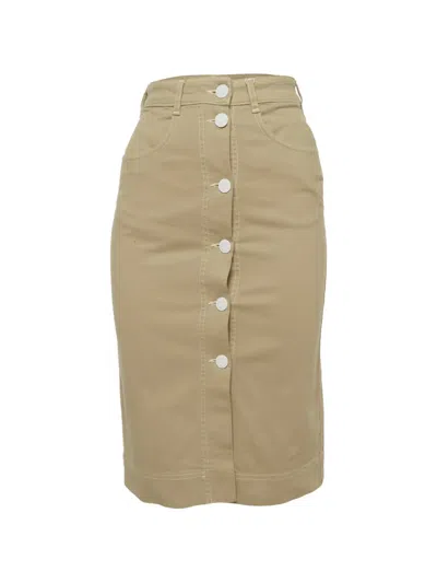 Pre-owned See By Chloé Button-up Pencil Mini Skirt In Neutral