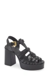 See By Chloé Caged Platform Sandal In Nero
