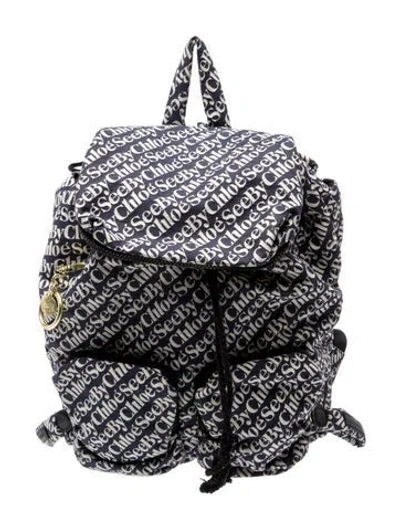 Pre-owned See By Chloé Canvas Backpack In Blue