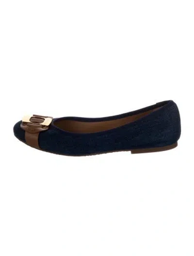 Pre-owned See By Chloé Canvas Ballet Flats In Blue