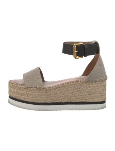Pre-owned See By Chloé Canvas Espadrilles In Neutrals
