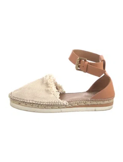 Pre-owned See By Chloé Canvas Raw-edge Trim Espadrilles In Brown