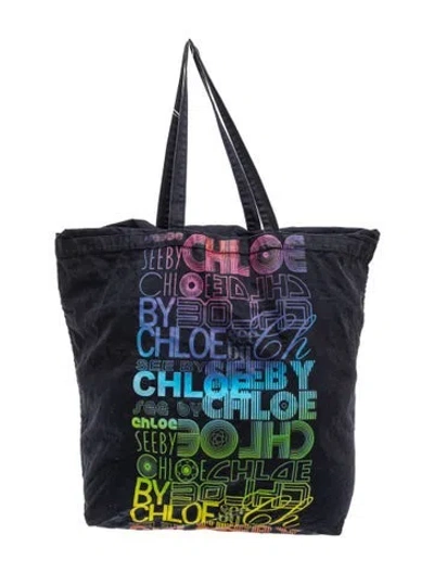 Pre-owned See By Chloé Canvas Tote In Blue