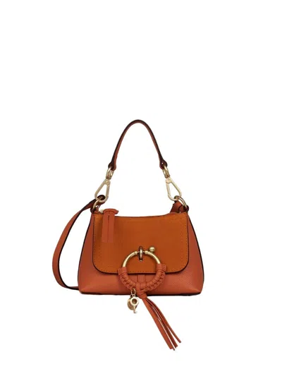See By Chloé Caramel Leather Top-handle Handbag For Women In Burgundy