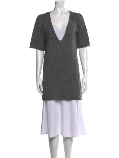 Pre-owned See By Chloé Cashmere V-neck Top In Grey