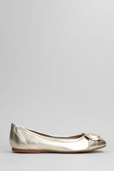 See By Chloé 10mm Chany Leather Ballerina Flats In Grey