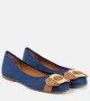 See By Chloé Chany Denim Ballet Flats In Blue