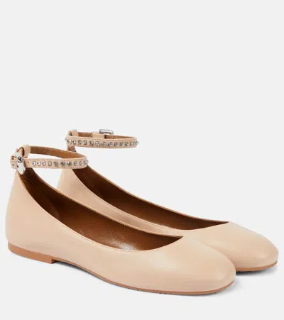 See By Chloé Chany Leather Ballet Flats In Beige