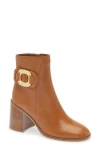 See By Chloé Chany Stacked Heel Bootie In Brown