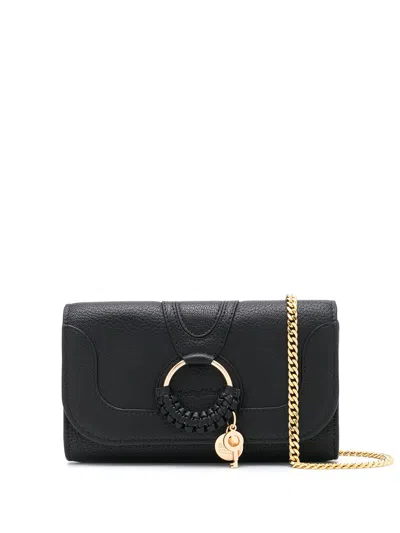 See By Chloé Chic Black Leather Chain Wallet
