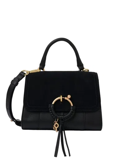 See By Chloé Chic Black Leather Shoulder Handbag For Women With Top-handle