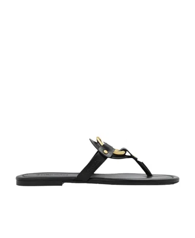 See By Chloé Circular Flat-soled Sandals In Black