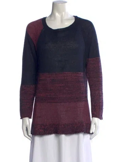Pre-owned See By Chloé Colorblock Pattern Crew Neck Sweater In Blue