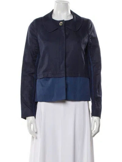 Pre-owned See By Chloé Colorblock Pattern Jacket In Blue