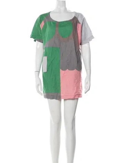 Pre-owned See By Chloé Colorblock Pattern Mini Dress In Grey