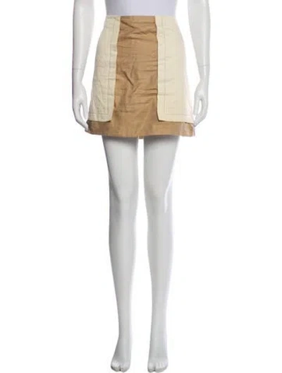 Pre-owned See By Chloé Colorblock Pattern Mini Skirt In Brown