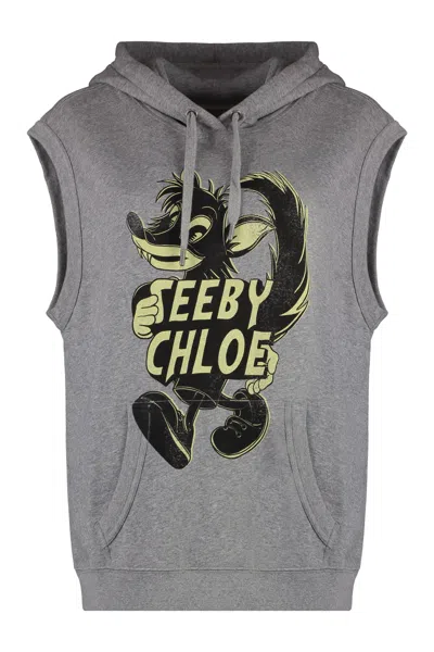 See By Chloé Cotton Hoodie In Grey