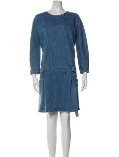 Pre-owned See By Chloé Crew Neck Knee-length Dress In Blue