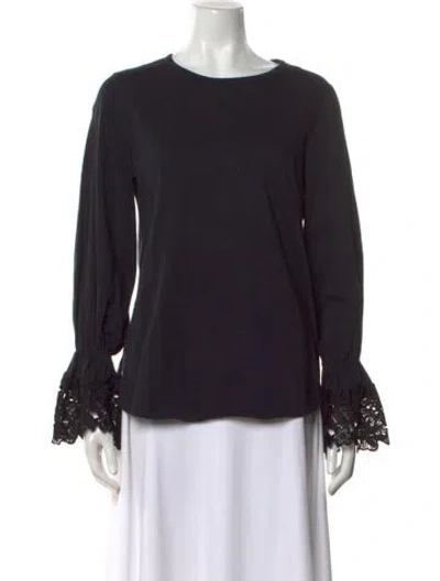 Pre-owned See By Chloé Crew Neck Long Sleeve Blouse In Black