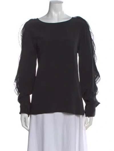 Pre-owned See By Chloé Crew Neck Long Sleeve Blouse In Black
