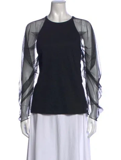 Pre-owned See By Chloé Crew Neck Long Sleeve Blouse In Black