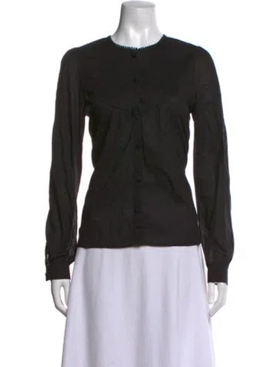 Pre-owned See By Chloé Crew Neck Long Sleeve Blouse In Black