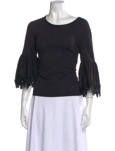 Pre-owned See By Chloé Crew Neck Long Sleeve Top In Black