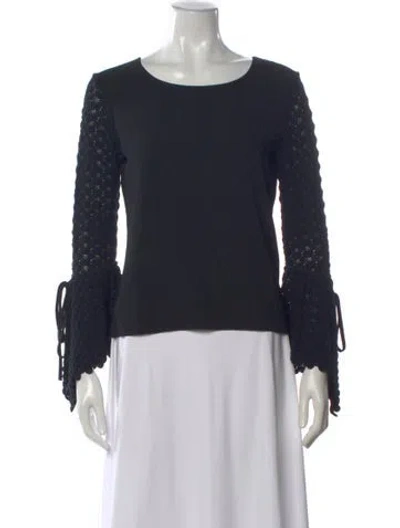 Pre-owned See By Chloé Crew Neck Long Sleeve Top In Black
