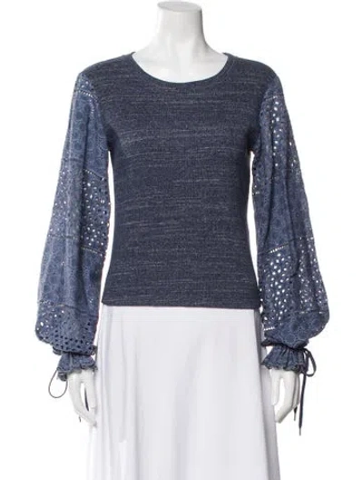Pre-owned See By Chloé Crew Neck Long Sleeve Top In Blue