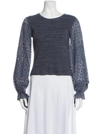 Pre-owned See By Chloé Crew Neck Long Sleeve Top In Blue