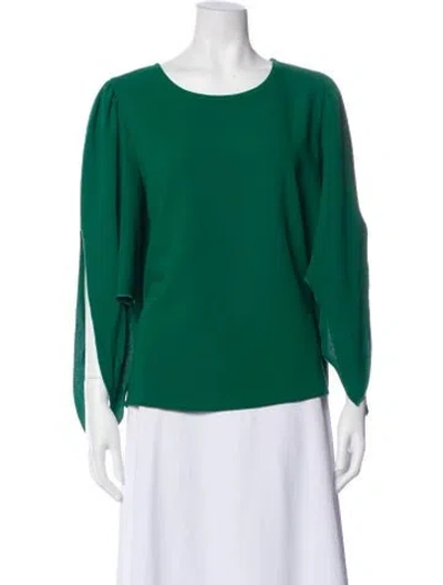 Pre-owned See By Chloé Crew Neck Long Sleeve Top In Green