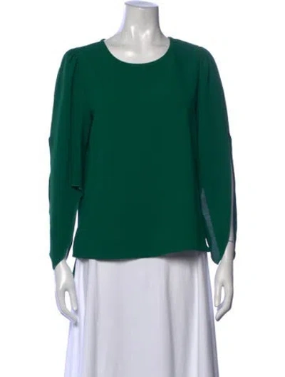Pre-owned See By Chloé Crew Neck Long Sleeve Top In Green