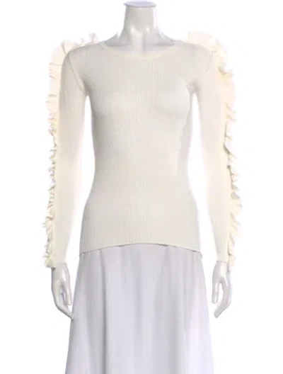 Pre-owned See By Chloé Crew Neck Long Sleeve Top In White