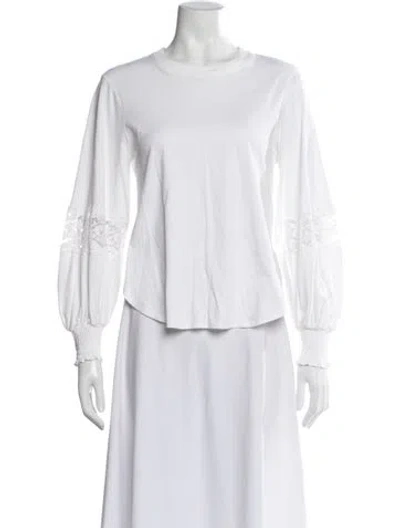 Pre-owned See By Chloé Crew Neck Long Sleeve Top In White