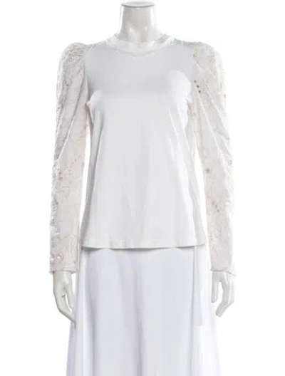 Pre-owned See By Chloé Crew Neck Long Sleeve Top In White