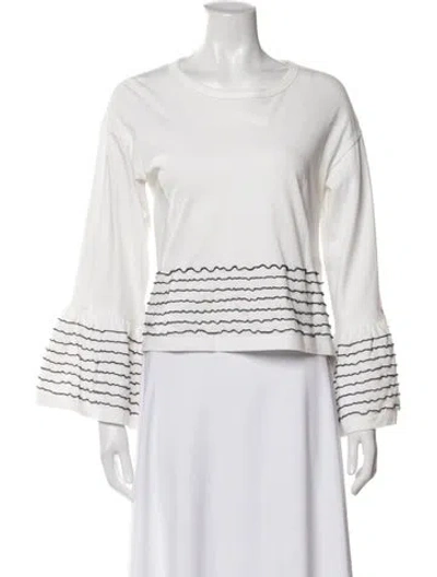 Pre-owned See By Chloé Crew Neck Long Sleeve Top In White