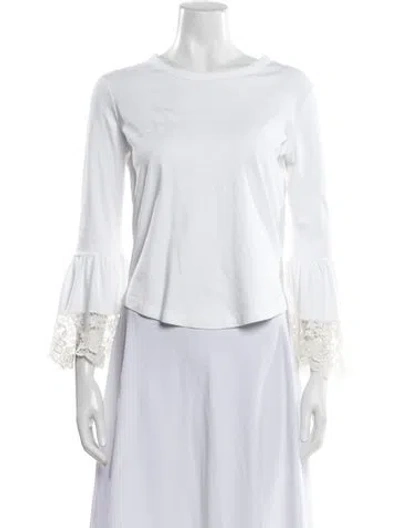 Pre-owned See By Chloé Crew Neck Long Sleeve Top In White