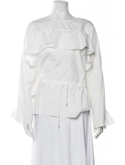 Pre-owned See By Chloé Crew Neck Long Sleeve Top In White